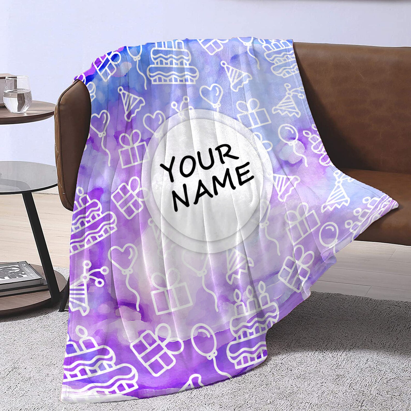 Personalized Baby Name Blanket Purple Dream hrow Fleece Etsy