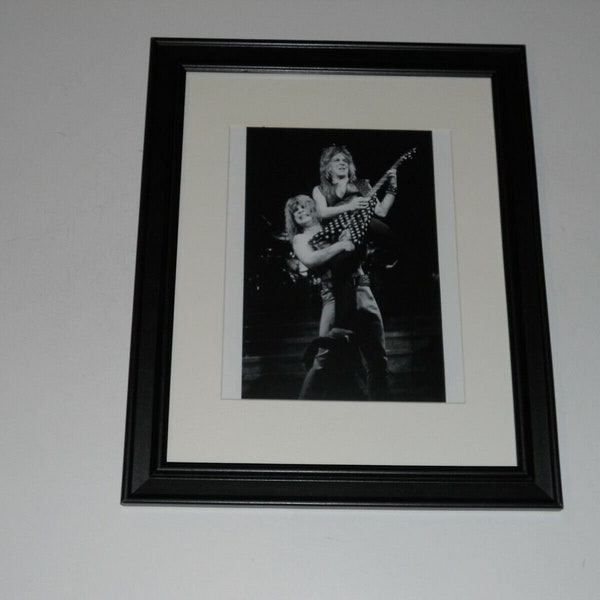 Framed Ozzy Osbourne Randy Rhoads 1981 on stage Black Sabbath 14"x17"