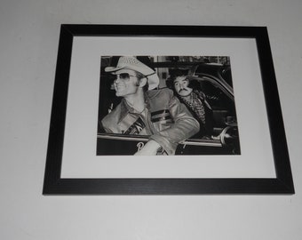 Framed Jerry Reed / Burt Reynolds Smokey and the Bandit b/w Photo 1977 14"x17"