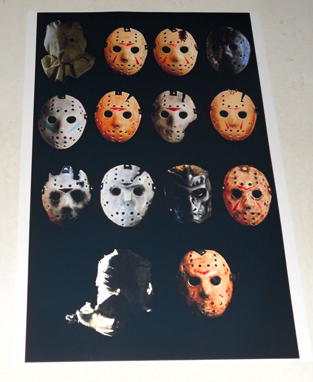 Friday the 13th Mask Progression 1981-2009 Jason Vorhees Poster 19x13 ...