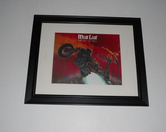 Framed Meatloaf Ad 1977 Color Bat Out of Hell Ad Poster 14" x 17" Meat Loaf