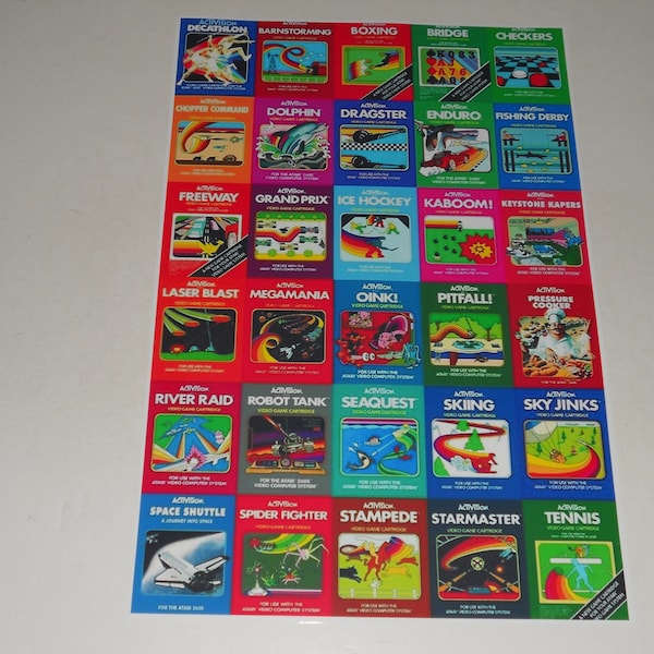 Atari 2600 Activision Games Poster 1984 19" by 13" Details on all 8 Bit History