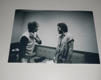 Large Bruce Springsteen / Bob Dylan Backstage b/w 1975 Poster 19"x13"