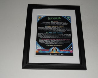 Framed Bonnaroo 2022 Poster Tool, MGK, The Chicks, Gryffin, Robert Plant, Stevie Nicks 14"x17"