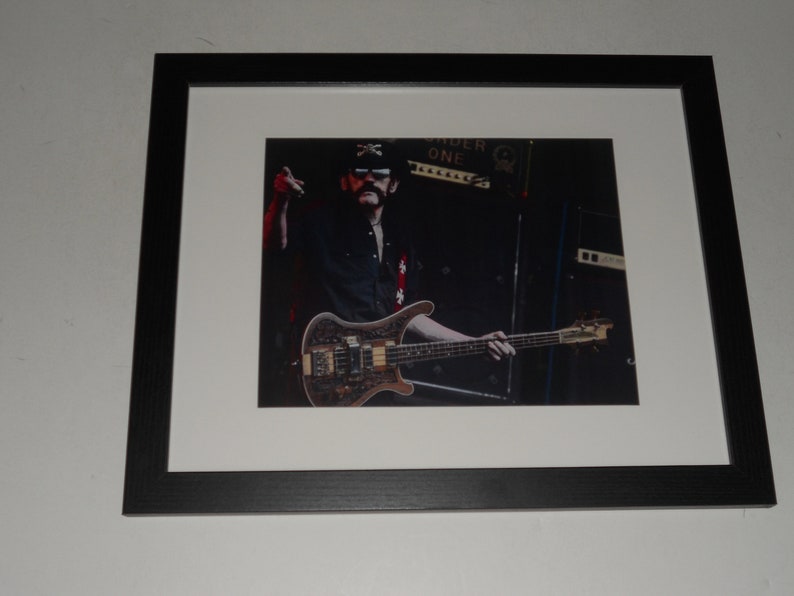 Framed Lemmy Kilmister on Stage 2015 Color Motorhead Print 14x17 image 1