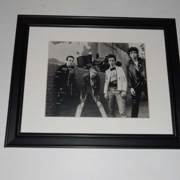 Framed The Clash 1977 Studio Promo Joe Strummer, Mick Jones, Paul, Nicky 14"x17"