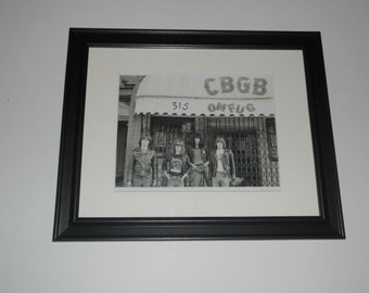 Large Framed Ramones CBGB 1975 B/W NYC Punk Johnny, Joey, Tommy, Dee Dee 24"x20"