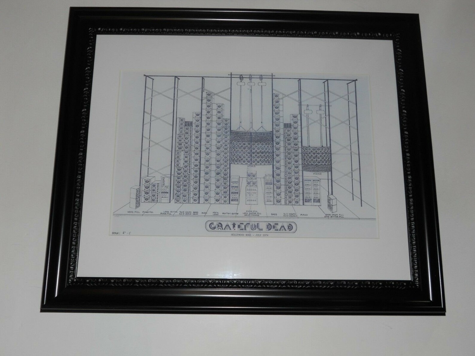 Large Framed WALL OF SOUND Grateful Dead '74 Speaker Etsy