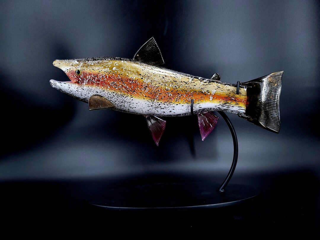 Blown Glass Rainbow Trout Etsy