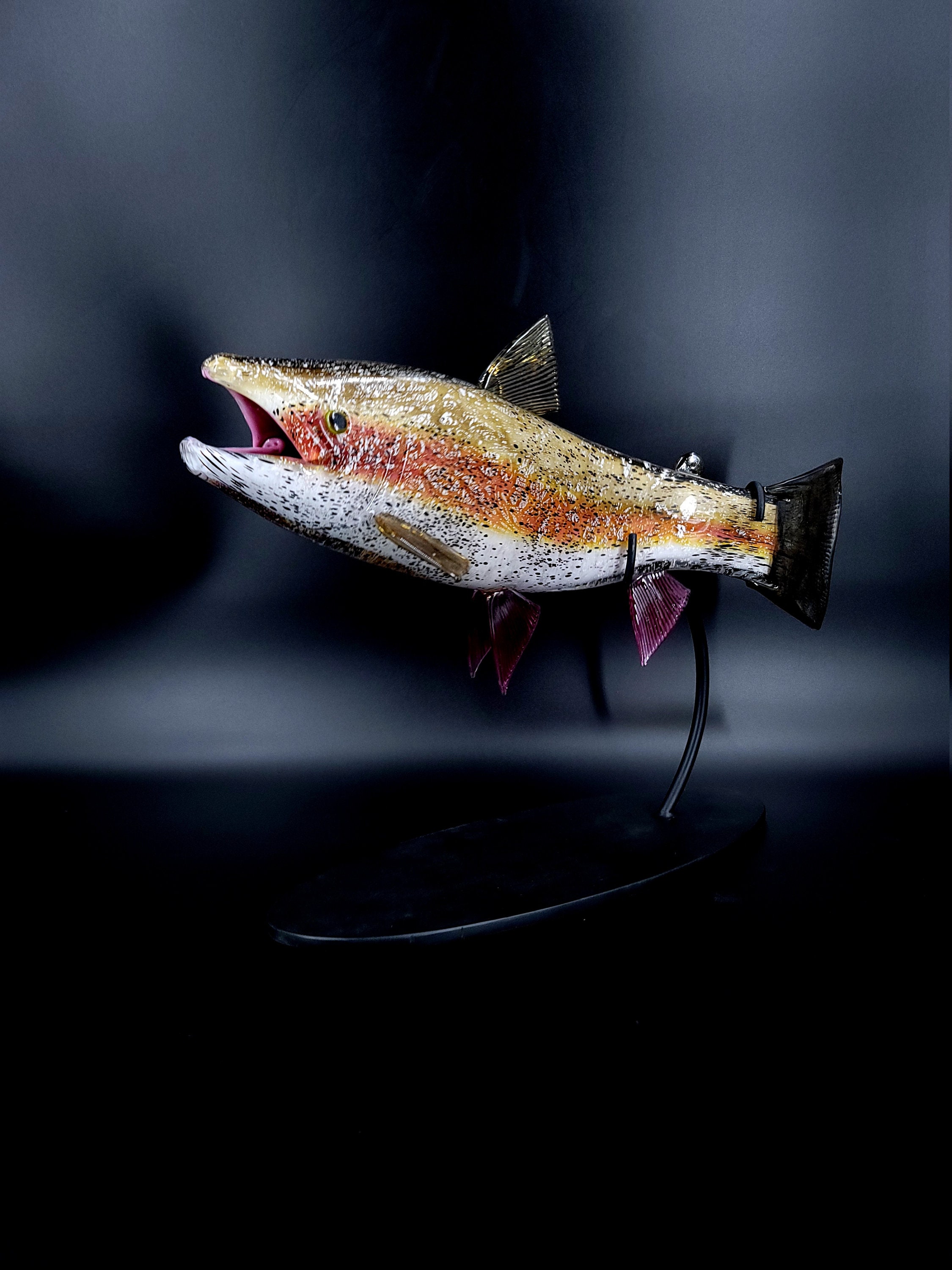 Blown Glass Rainbow Trout Etsy