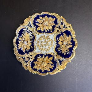 格安 マイセン meissen コバルト ゴールド プレート レア最高級】マイセン Bフォーム グランツゴールド コバルト セット