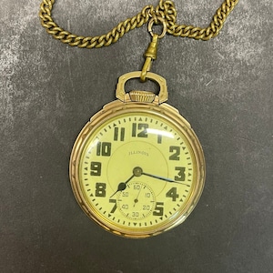 OROLOGIO da tasca antico ILLINOIS BUNN Special 21 Jewel Railroad - 10kt gf funzionante