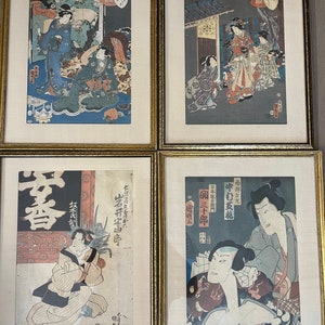 UTAGAWA KUNISADA (Toyokuni III) Four Japanese Woodblock  Prints Circa 1830