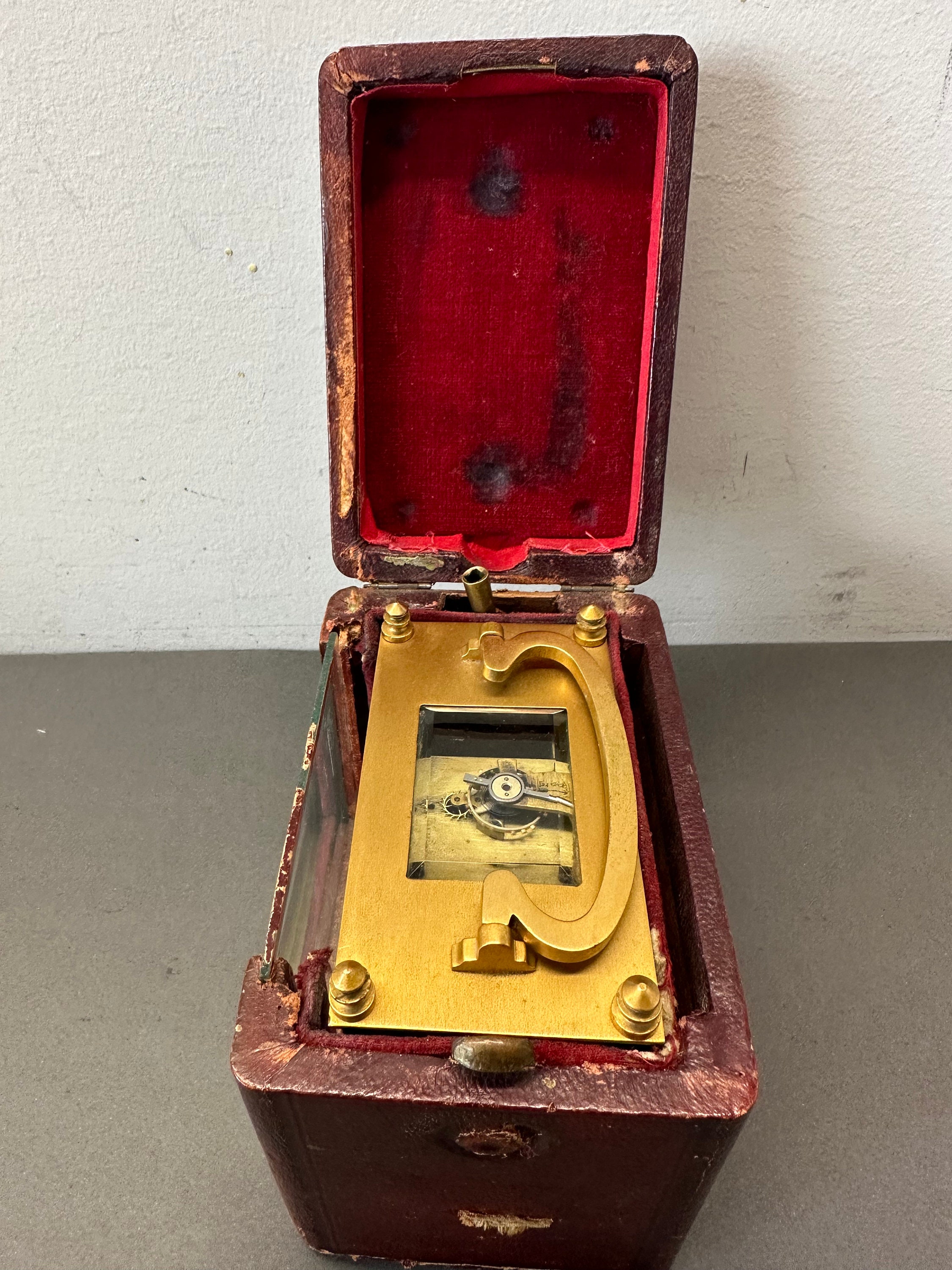 ティファニー ヴィンテージ キャリッジクロック ドイツ製 アンティーク ティファニー キャリッジ クロック、ケースと鍵付き