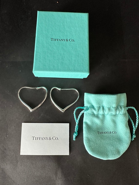 TIFFANY & Co Vintage Sterling Silver OPEN HEART E… - image 4