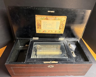 【スイス製】木製オルゴール アンティーク 1800年頃 スイス製 17インチ オルゴール 木製ケース 装飾