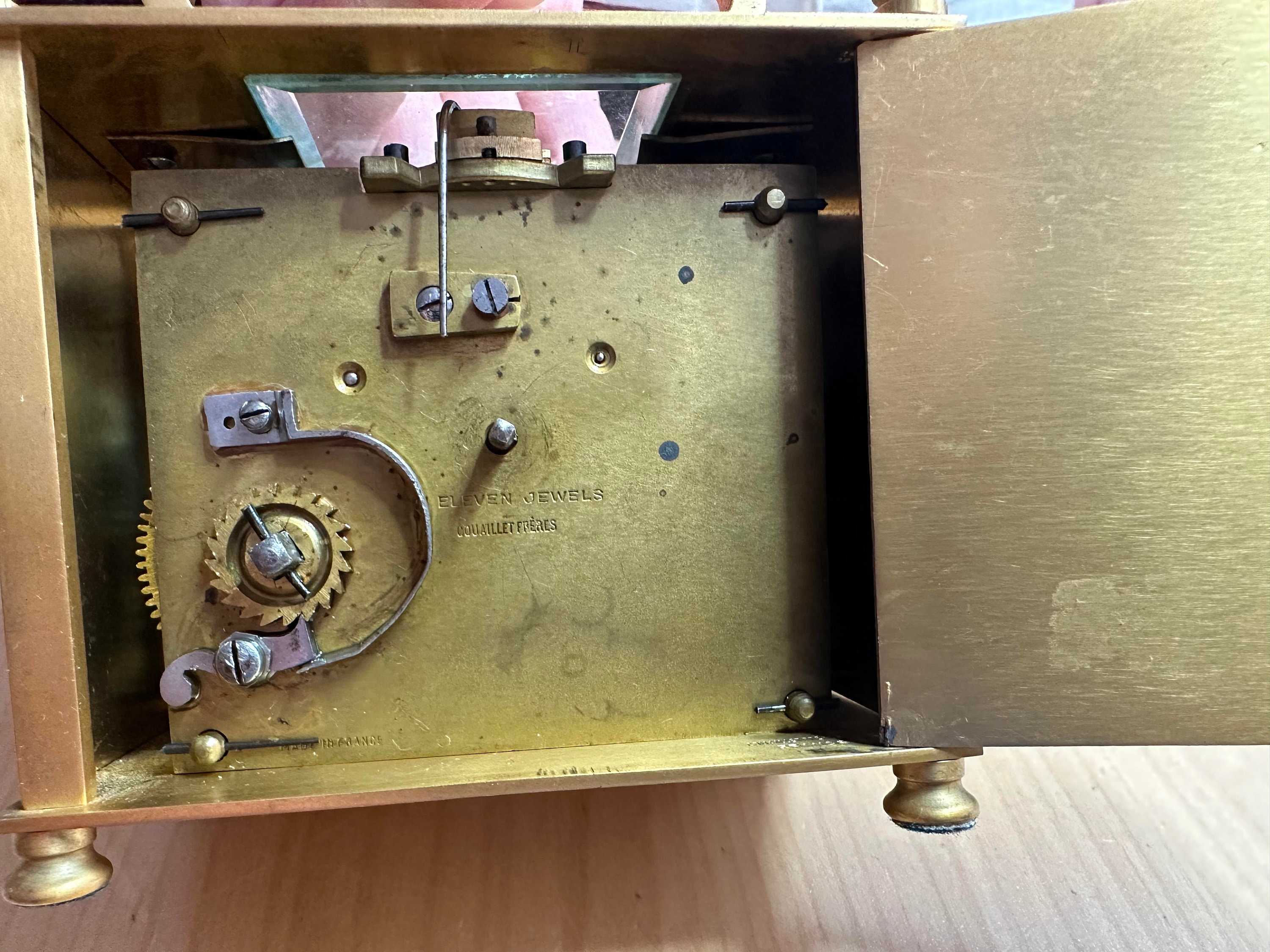 ティファニー ヴィンテージ キャリッジクロック ドイツ製 アンティーク ティファニー キャリッジ クロック、ケースと鍵付き