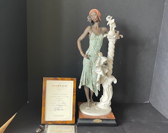 Florence Giuseppe Armani Rare Figurine  Limited Edition  BLACK LADY With ELEPHANT 194/C 17"H