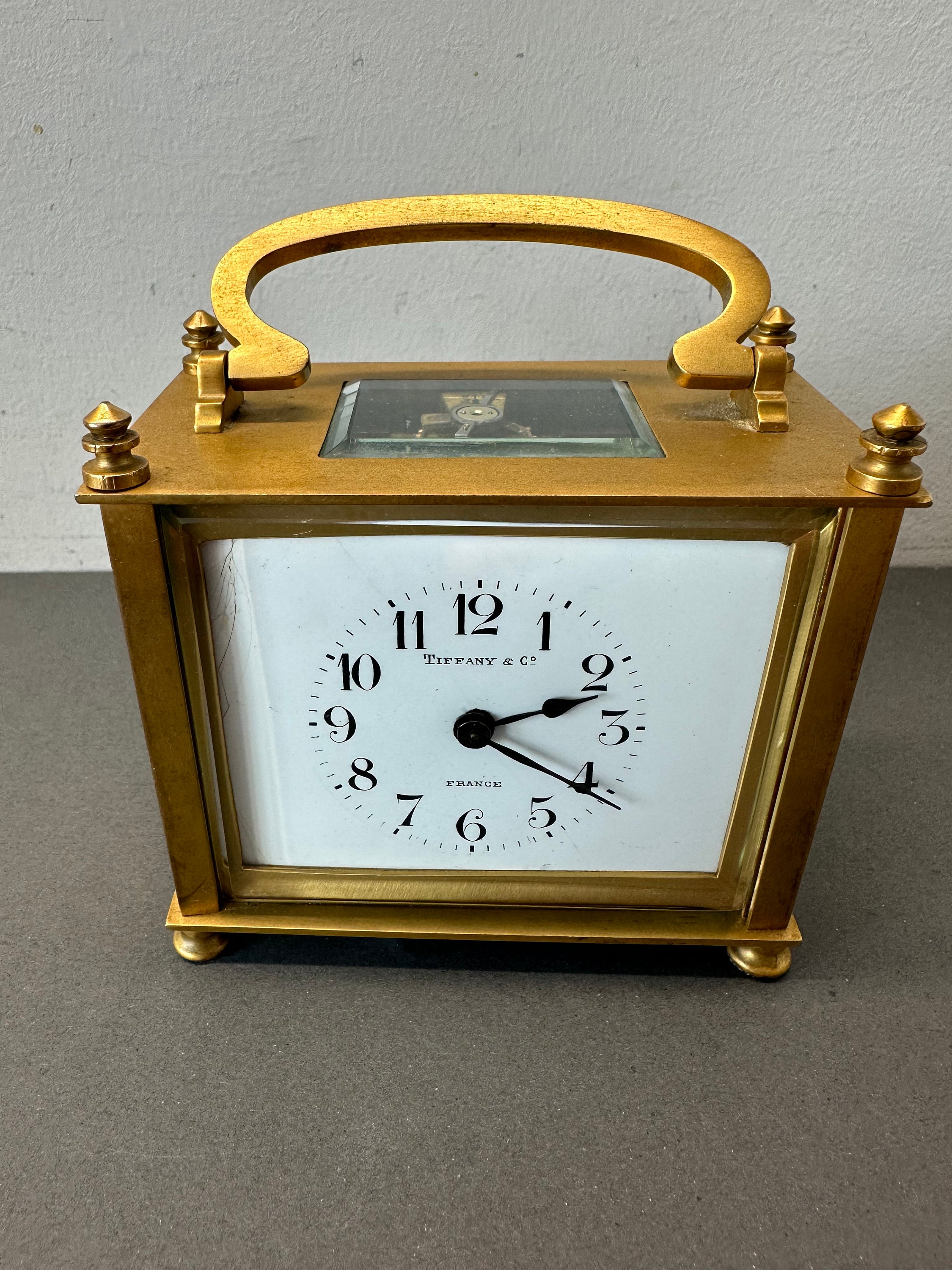 アンティーク ティファニー キャリッジ クロック、ケースと鍵付き