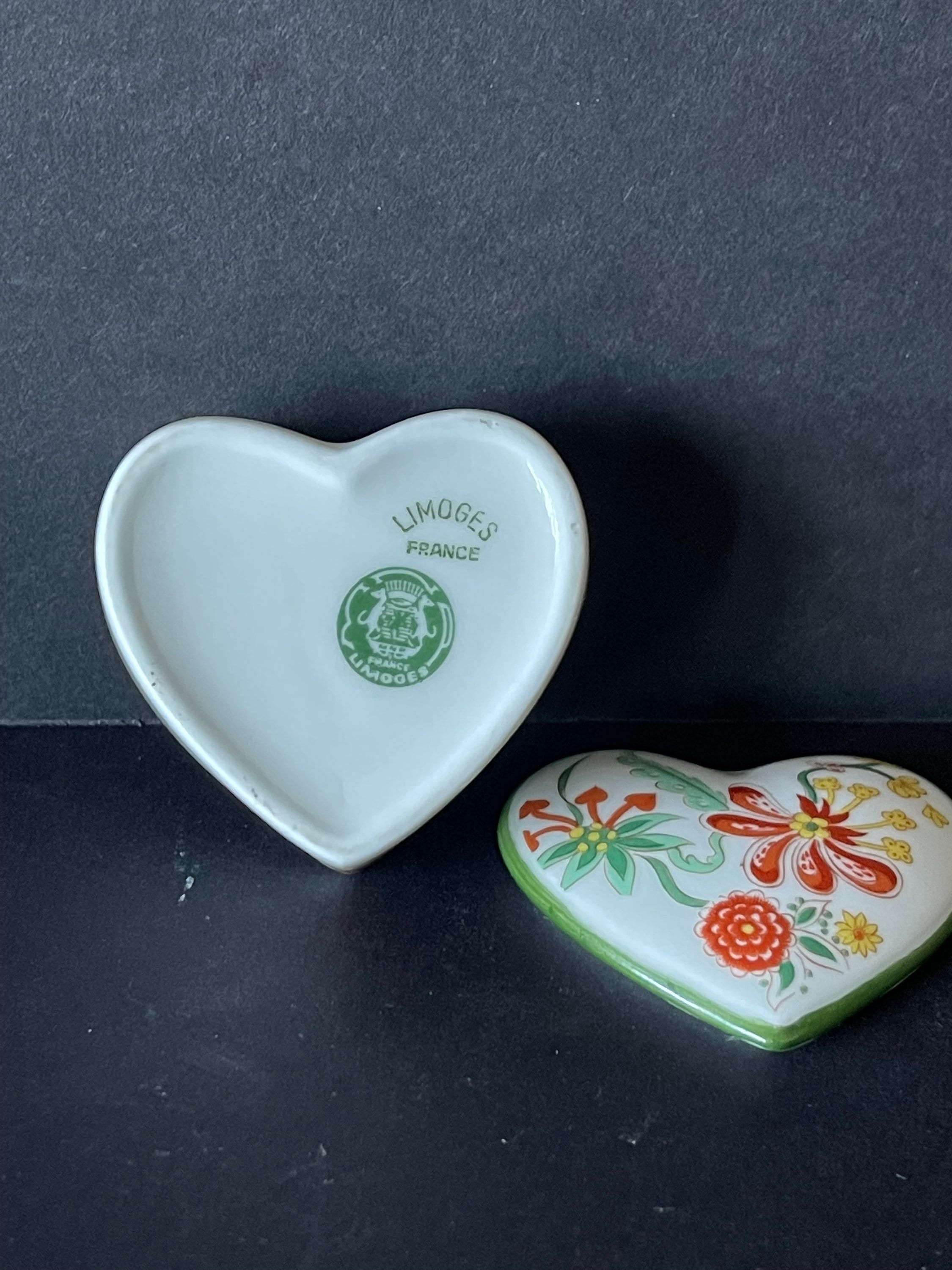 ヴィンテージ ロイヤル ド リモージュ 小物入れ ハート型 花柄