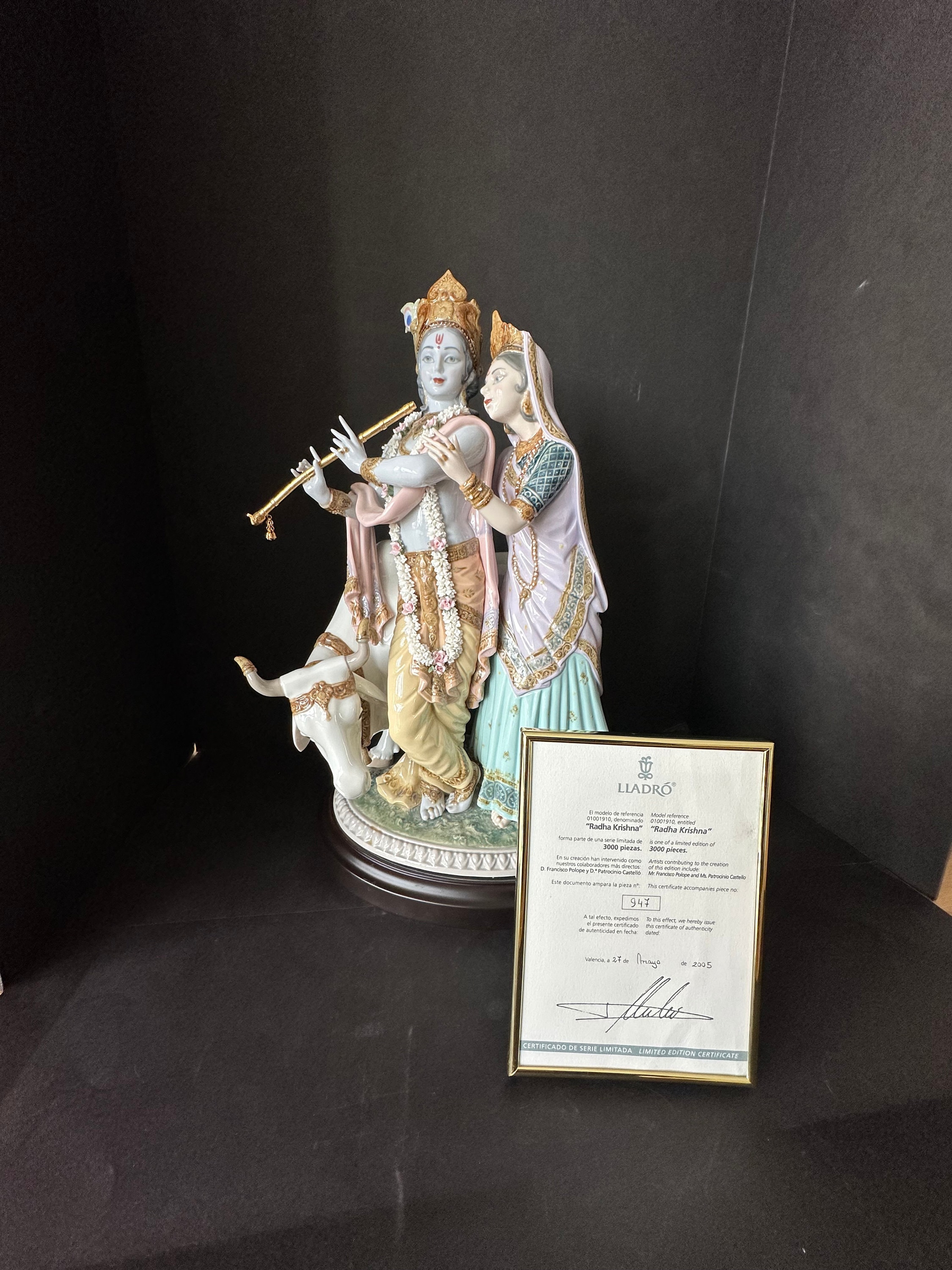 LLADRO Vintage Retired Limited Edition 947/3000 RADHA KRISHNA