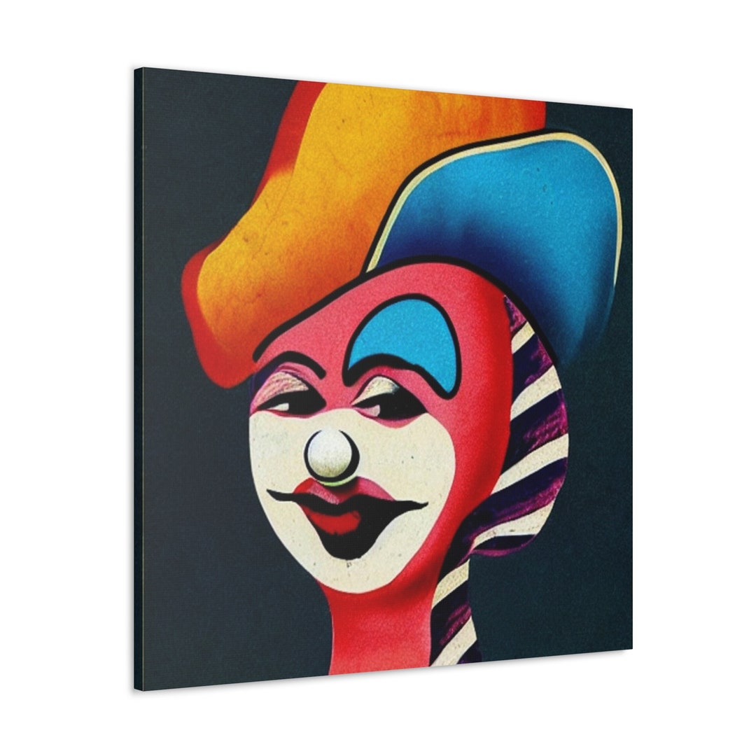 Retro Clown Wall Art Abstract Art Clown Home Decor Wall Art Etsy