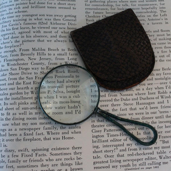 Vintage AO American Optical Folding Magnifying Glass with Leather Case