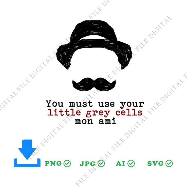 Agatha Christie Hercule Poirot \u2013 Little Grey Cells W png bundle Agatha Christie Hercule Poirot \u2013 Little Grey Cells W file print