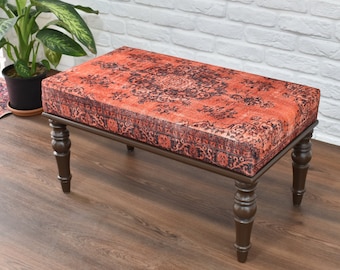 Table basse ottomane / banc ottoman / banc / meubles de salon / salon / salon / cadeaux / banc tapis vintage / pendaison de crémaillère