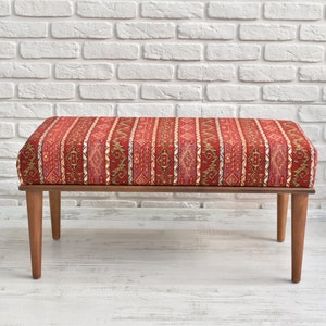 Ottoman , Upholstered Coffee Table & Bench, Bedroom Bench, Dining Room Bench, Entryway Decoration, Handcrafted furniture, solid wood bench