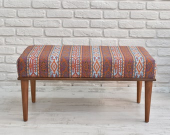 ottoman entryway bench, woven kilim bench, upholstered bench, housewarming gift bench, Bench indoor furniture, ottoman dining bench stool