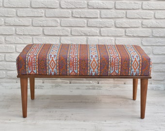 banco de entrada otomano, banco kilim tejido, banco tapizado, banco de regalo de bienvenida, muebles de interior de banco, taburete de banco de comedor otomano
