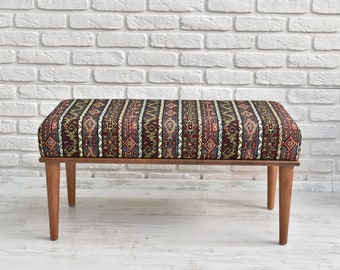 kilim ottoman, bench, upholstered bench, wood work bench, coffee table, living room bench dining bench piano bench vanity chair stool