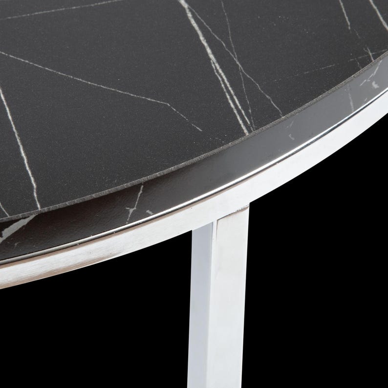 Modern Coffee Table Marble Inspired Charming Design, Round Center Table