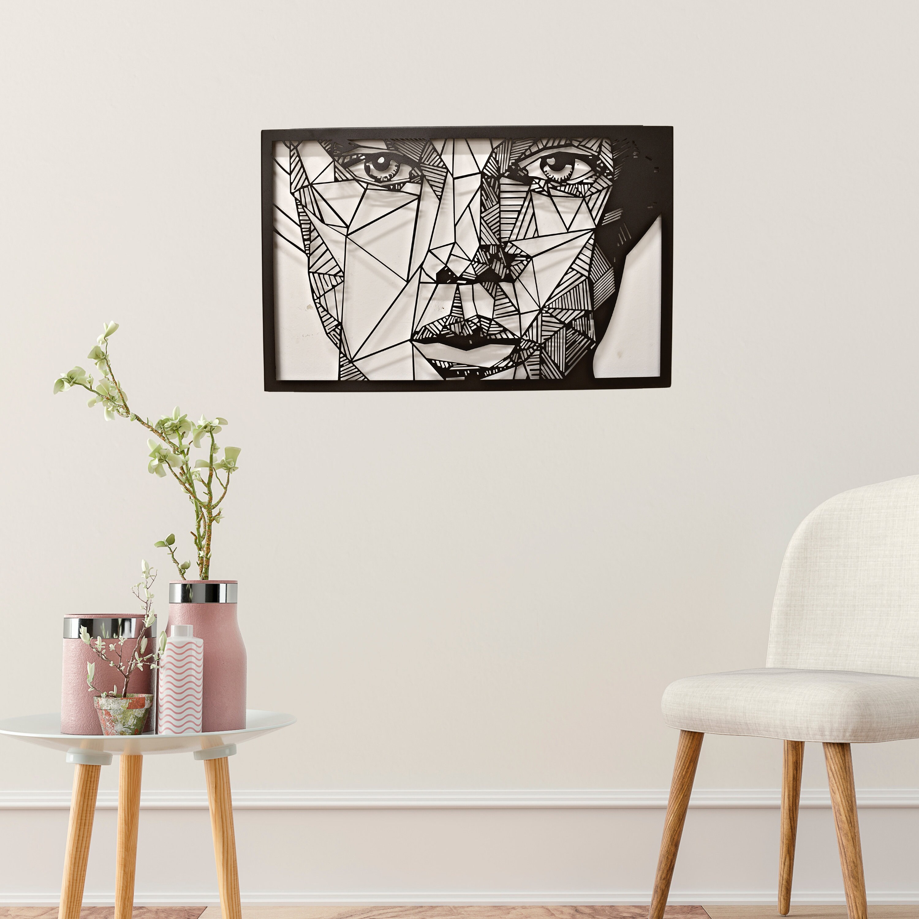 Face Metal Wall Art Woman Face Metal Wall Art Abstract Face Etsy