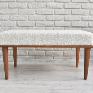 Handmade Furniture, Footstool Ottoman, Boho Decor pouf stool, Vanity Stool, tufted pouffe, Ottoman Bench, Wood Work Bench, Sitting Chair