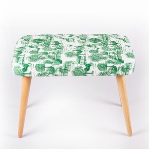 Aesthetic Room Decor Boho Entryway Bench, Small Ottoman Bench, Wooden Furniture,  Upholstered Bench Wooden Pouf Footstool Hallway Seat LOFT
