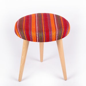 Ottoman Seat, Height 43 cm - 17&quot;, Free shipping, Three legged, Ottoman Chair, Stool, Natural Stool, Solid wood, Wooden Stool, Handmade