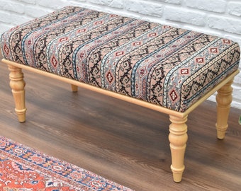 designer chair, wooden furniture, living room decoration, upholstered bench, footstool, ottoman, stool