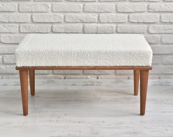 Handmade Furniture, Footstool Ottoman, Rectangular foot rest, Boho Decor pouf stool, Vanity Stool, pouffe, entryway bench kitchen seat