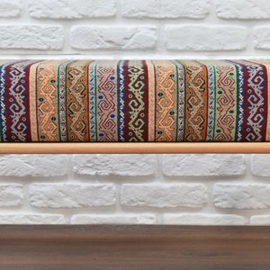 Iconic Ottoman Bench, Upholstered Wooden Bench, Chair, Office Decoration, Dining Chair, kitchen table seat, living room furniture, gift idea image 2