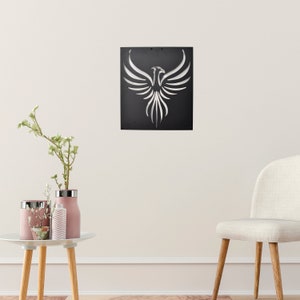 Phoenix - Metal Wall Art, Living Room Decor, Metal Wall Hanging, Legendary Bird Art, Unique Bird Metal Deco, Unique Artwork, Wall Art