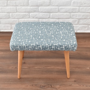Footstool Ottoman, Upholstered Bench with Fine Quality Turkish Handmade Fabric, Turkish Bench,Bedroom Seat, Handmade Furniture, Home Decor