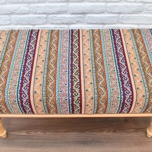 Iconic Ottoman Bench, Upholstered Wooden Bench, Chair, Office Decoration, Dining Chair, kitchen table seat, living room furniture, gift idea image 7