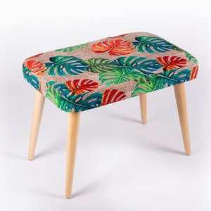 Entryway Bench, Upholstered Bench, Ottoman Footstool, Round Footstool, Coffee Table, Wooden Furniture, Living Room Decoration, Wooden Stool