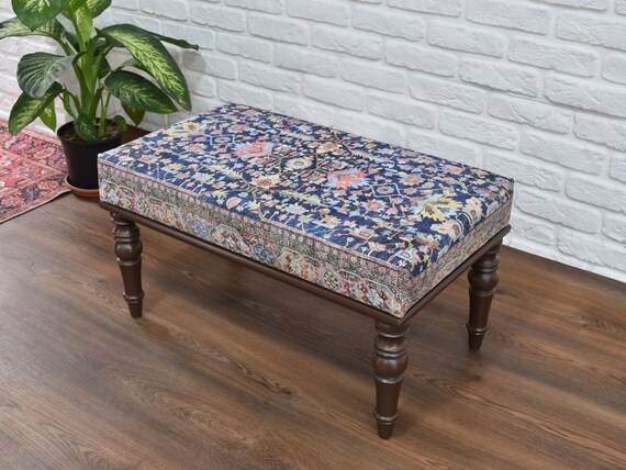Vanity bench / ottoman bench / sitting bench / bench for dining table / kilim bench / footstool ottoman / entryway bench / bohemian decor