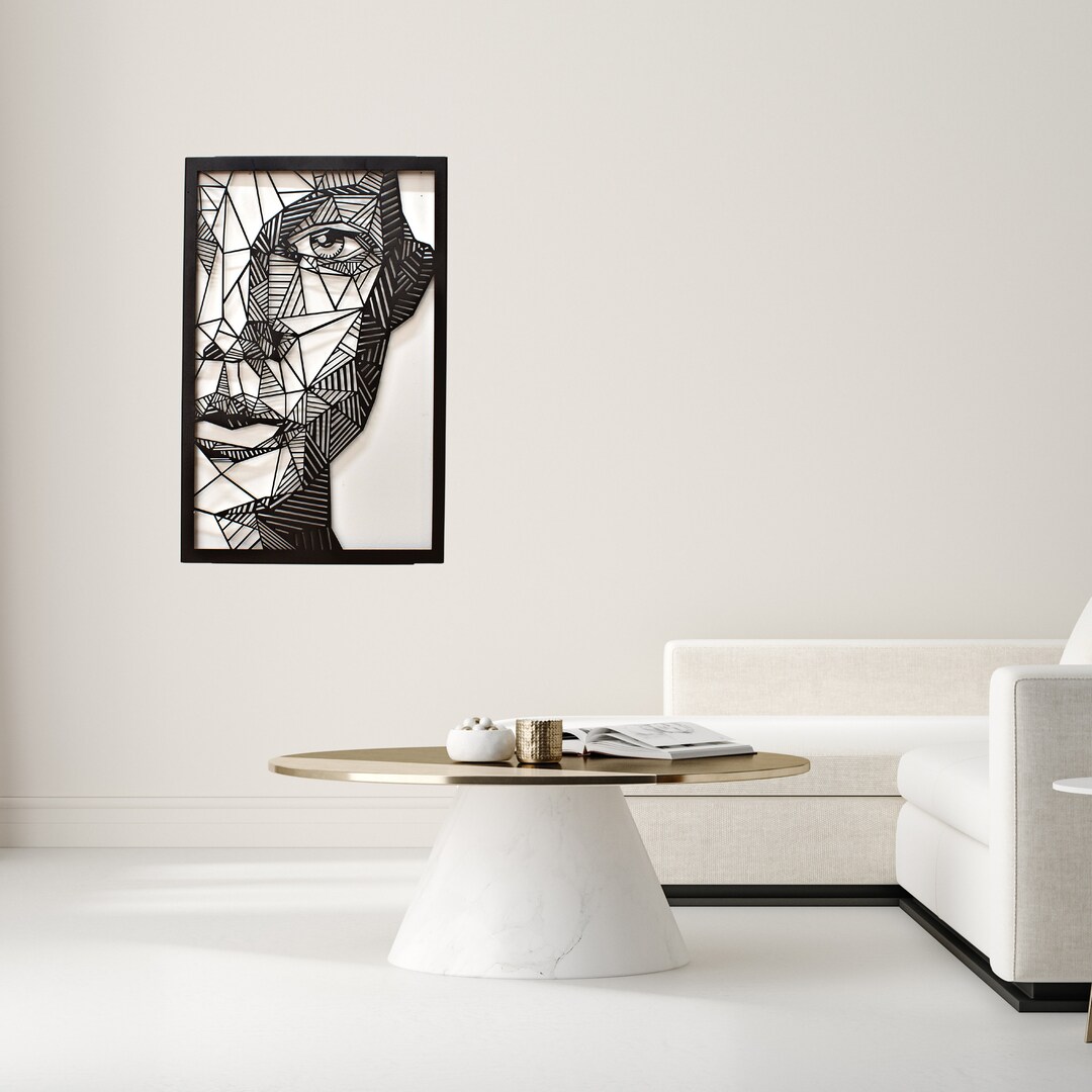 Face Metal Wall Art, Woman Face Metal Wall Art, Abstract Face Metal Art ...