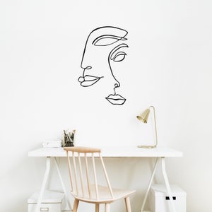 Abstract Line Art, Metal Wall Art, Face Wall Art, Metal Wall Decor, Living Room Decor, Gift for Art Lover Woman, Metal Wall Sculpture