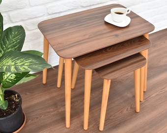 Wooden Tables for Sofa End Bed Side Table Minimalist Side Table Solid Wood Nightstand Table Coffee Tables Rectangle Coffee Table Set