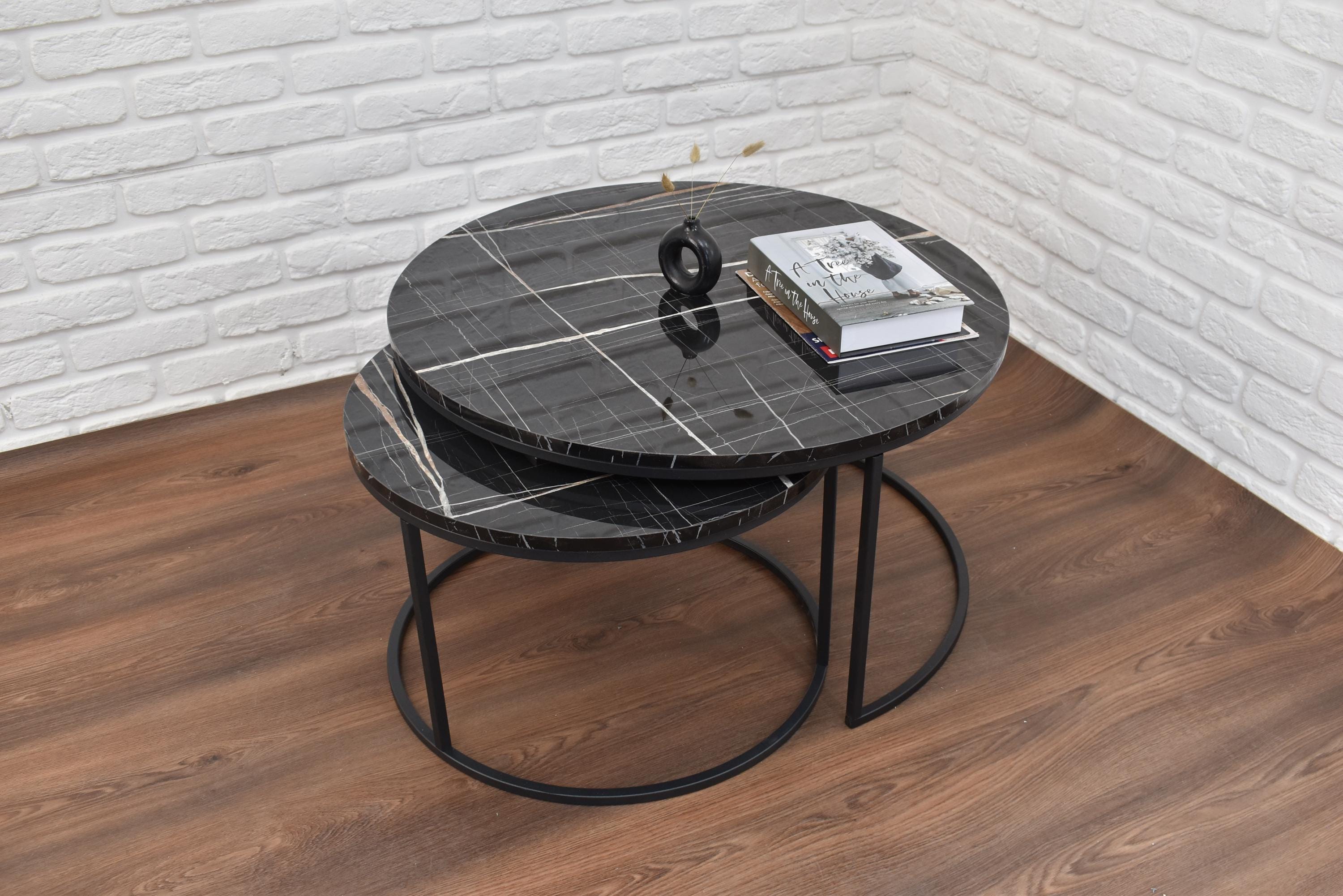 Round Coffee Tables , Mid Century Modern Round Coffee Table for Living Room , Unique Design Metal Coffee Tables ( 2pcs) - free shipping